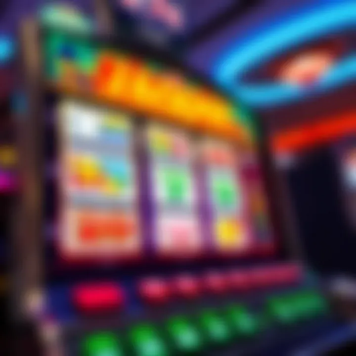 Colorful online slot machine interface displaying reels with various symbols and a jackpot sign