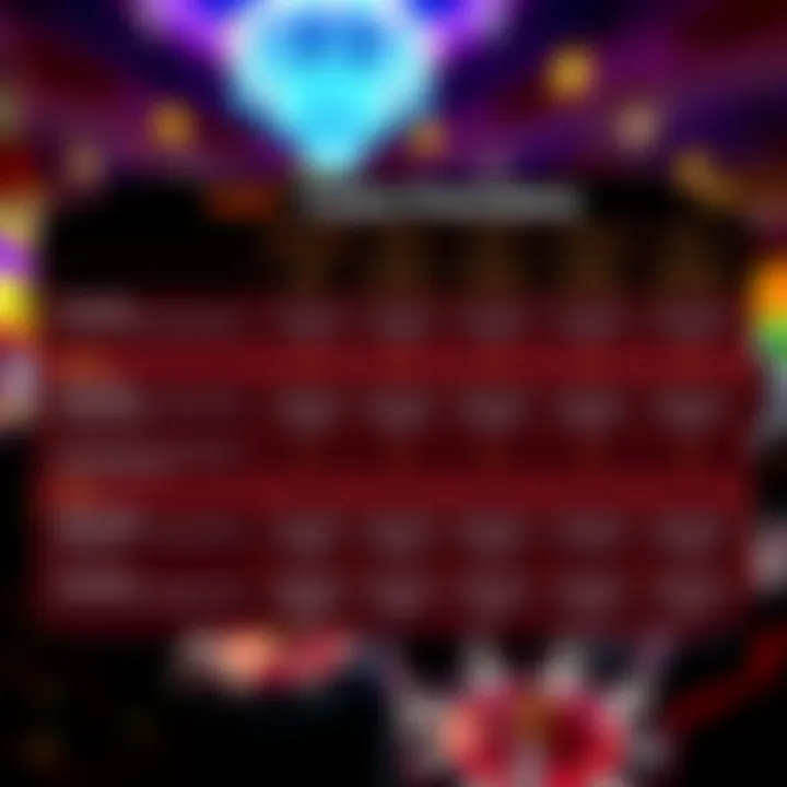 Comparison chart displaying different online casino promotions with highlighted benefits and drawbacks