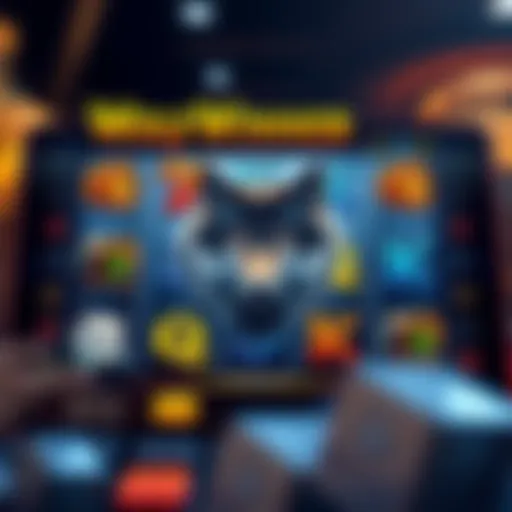 Wolf Winner pokies interface displaying reels with wolf and forest-themed symbols