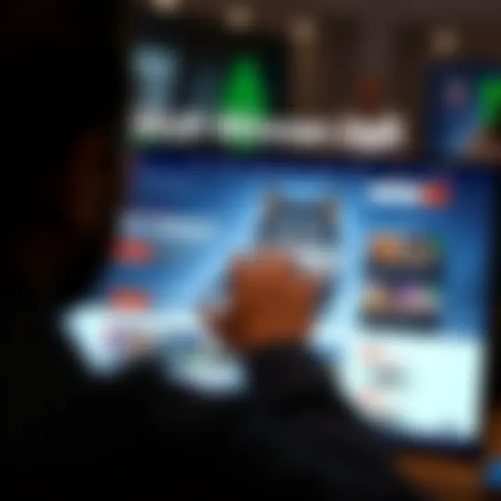 User interacting with a clean and intuitive website interface featuring wolf-themed graphics