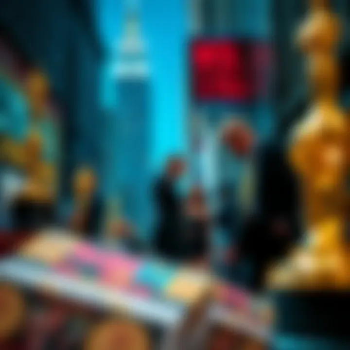 The Wolf of Wall Street film poster showcasing dynamic scenes and key characters