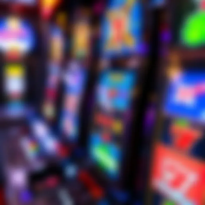 Close-up view of a colorful Australian pokies machine displaying various symbols on the reels