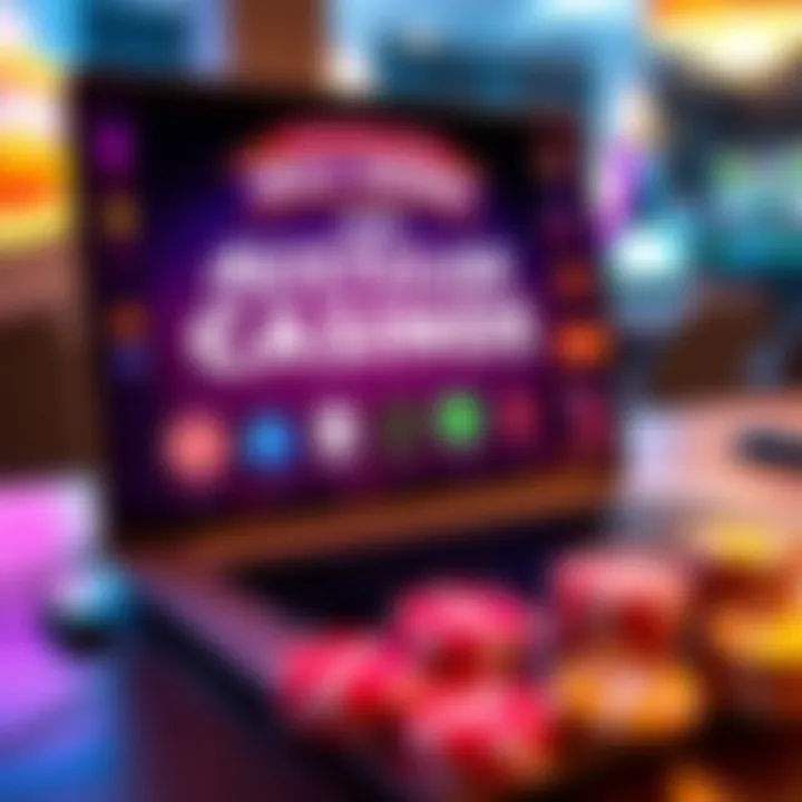 Illustration of a laptop displaying trusted Australian online casino with responsible gaming icons