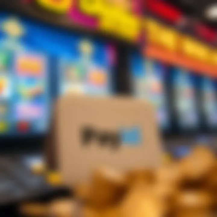 Illustration of a digital wallet with PayID logo and online pokies casino screen in the background