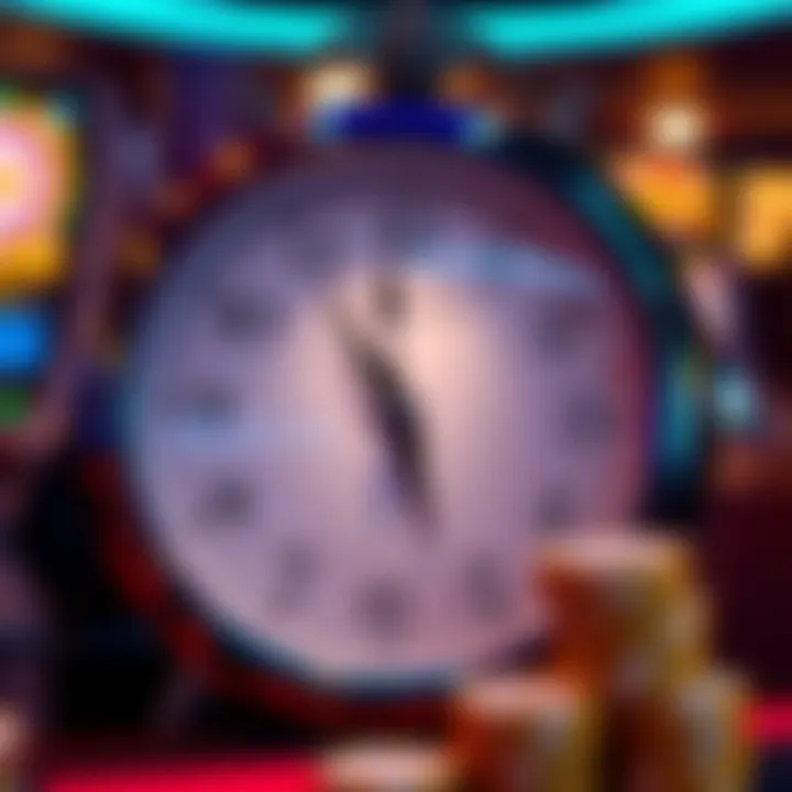 Illustration showing a clock with money symbols representing withdrawal timeframes on a gaming platform