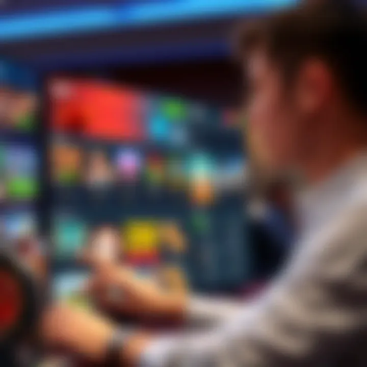 User interacting with an online betting platform showcasing various gaming options and easy navigation