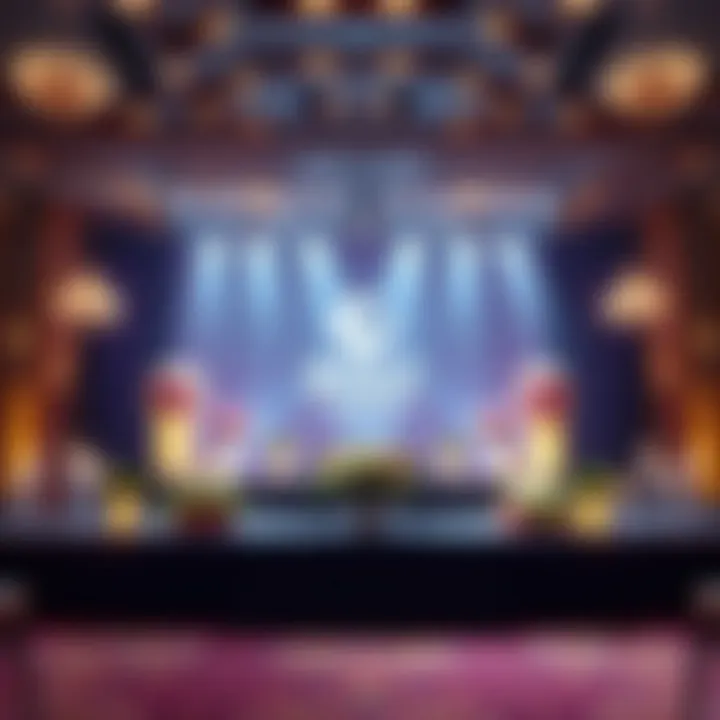 Stage Setting at the Wolf Foundation Awards Ceremony Elegant stage setup with bright lights and floral decorations during an awards ceremony