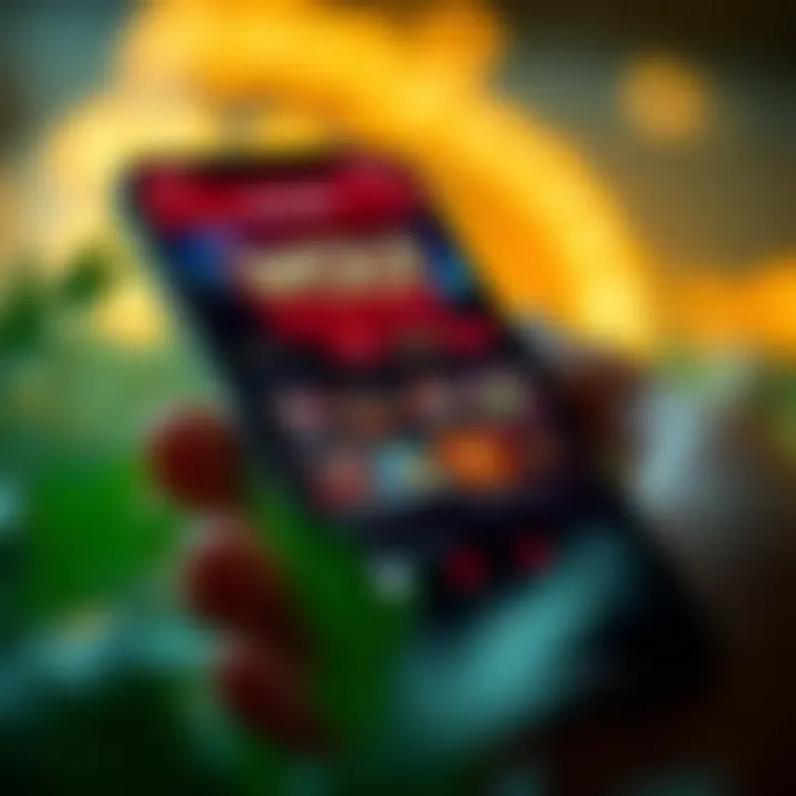 Interface showcasing Wolf Winner App features and tools on a smartphone screen