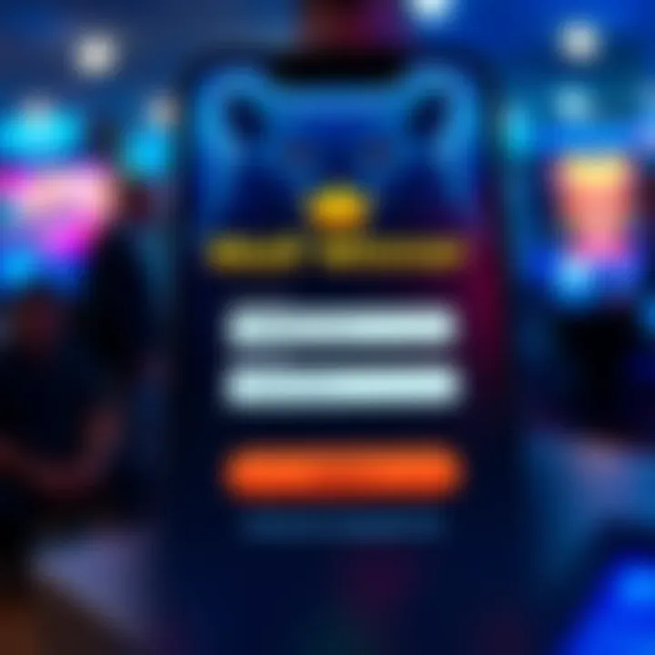 User interface displaying the Wolf Winner app login screen with fields for username and password