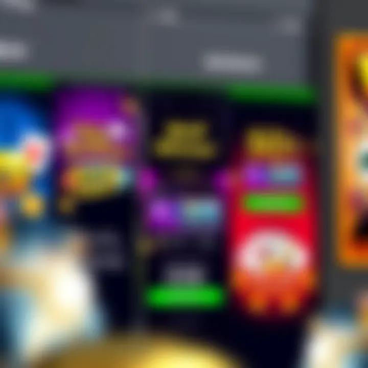 Colorful promotional banners showcasing bonuses and rewards available on the Wolf Winner Casino app