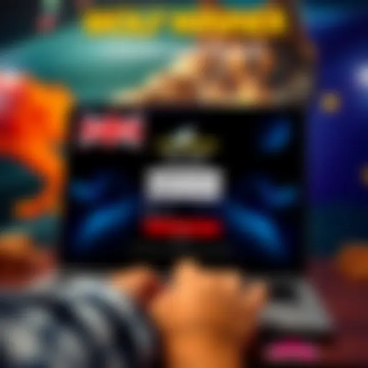 User entering credentials on Wolf Winner Casino login page with Australian themed background
