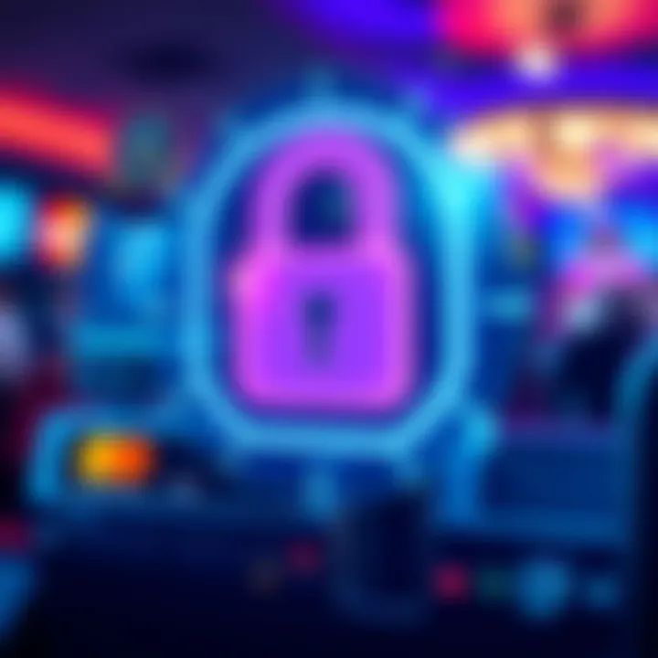 Secure online payment methods with digital padlock and credit card icons