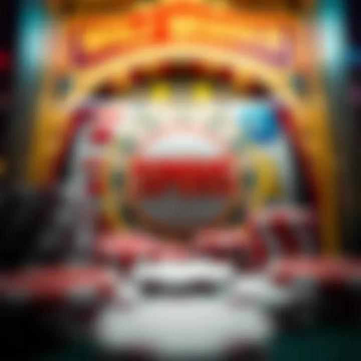 Illustration showing casino chips and a spinning slot machine reel emphasizing free spins bonus