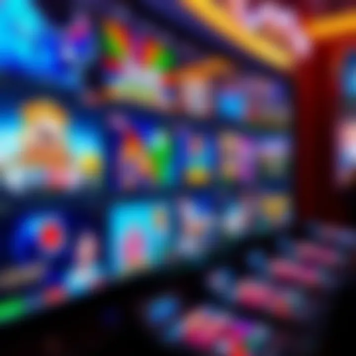 Variety of online casino games displayed on a digital interface