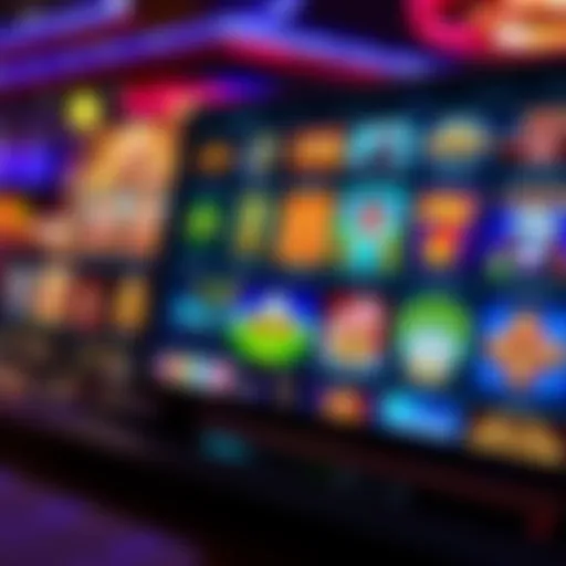 Digital interface showing a variety of casino games including slots and card games on a sleek online platform