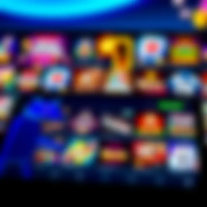 Variety of casino games displayed on a digital device with support chat symbol