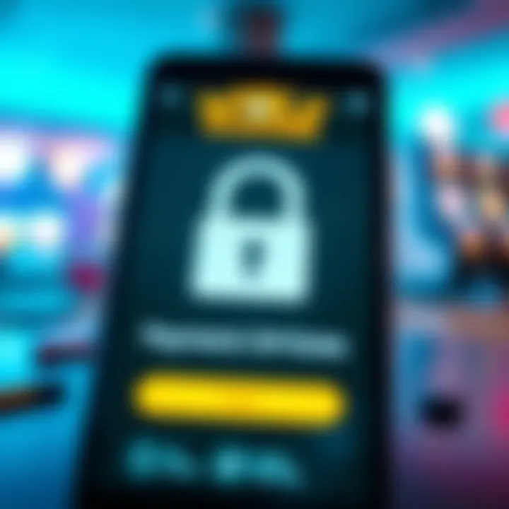 Secure payment transactions on Wolf Winner Casino mobile platform with lock symbol