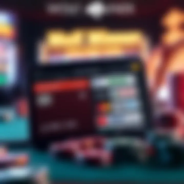 Illustration of a digital wallet showing various payment options for casino withdrawals