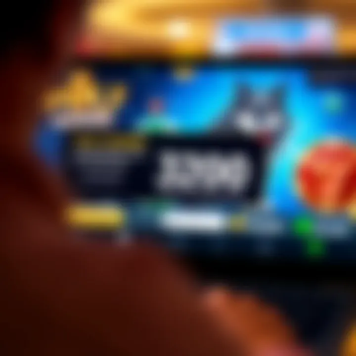 Illustration showing a promotional code being applied on an online casino interface