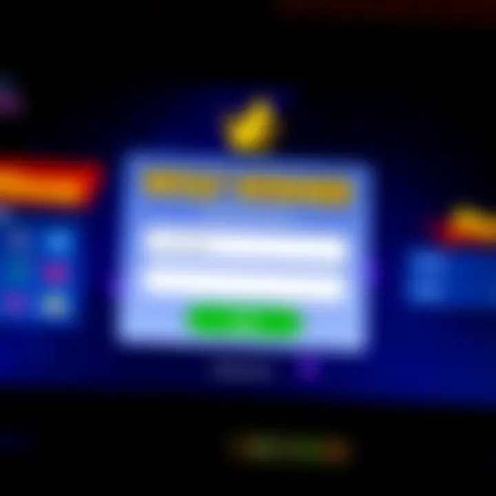 User interface displaying Wolf Winner login screen with fields for username and password