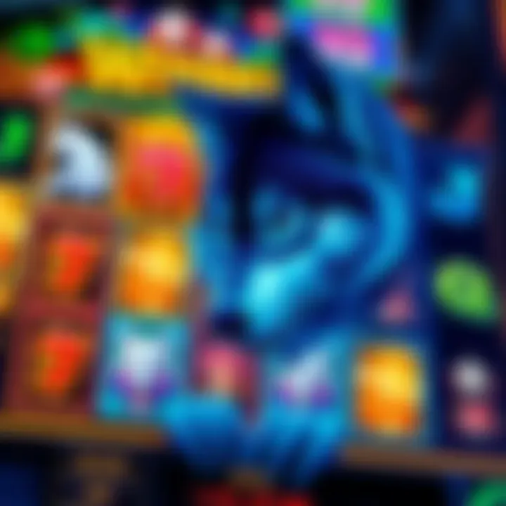 Colorful Wolf Winner Pokies game screen showing various symbols and reels in action