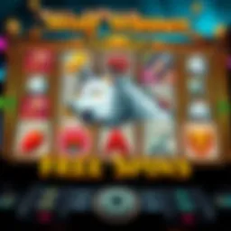 Wolf Winner slot game interface showing reels and symbols with free spins feature activated