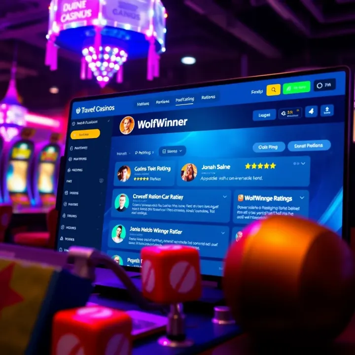 Illustration of a digital platform interface displaying user ratings and reviews