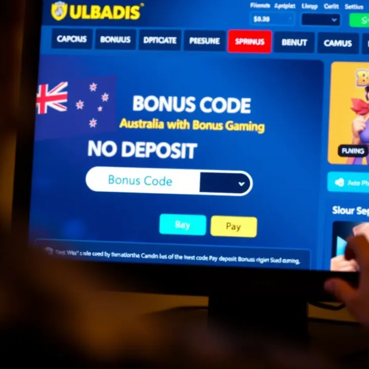 Secure online gaming site interface highlighting bonus code entry field
