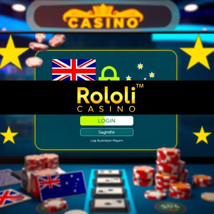 Secure login interface of an online casino platform with Australian flag elements