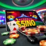 Illustration of a secure online casino platform with poker chips and digital currency symbols