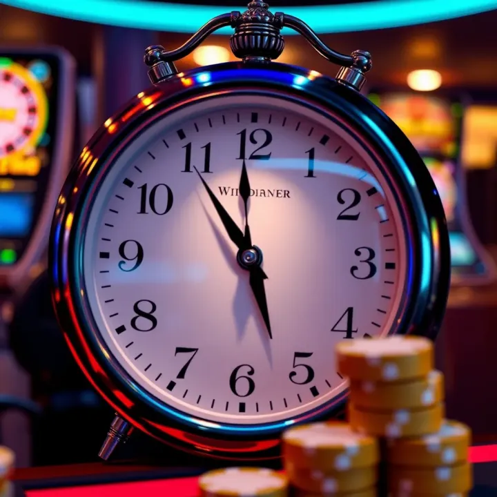 Illustration showing a clock with money symbols representing withdrawal timeframes on a gaming platform