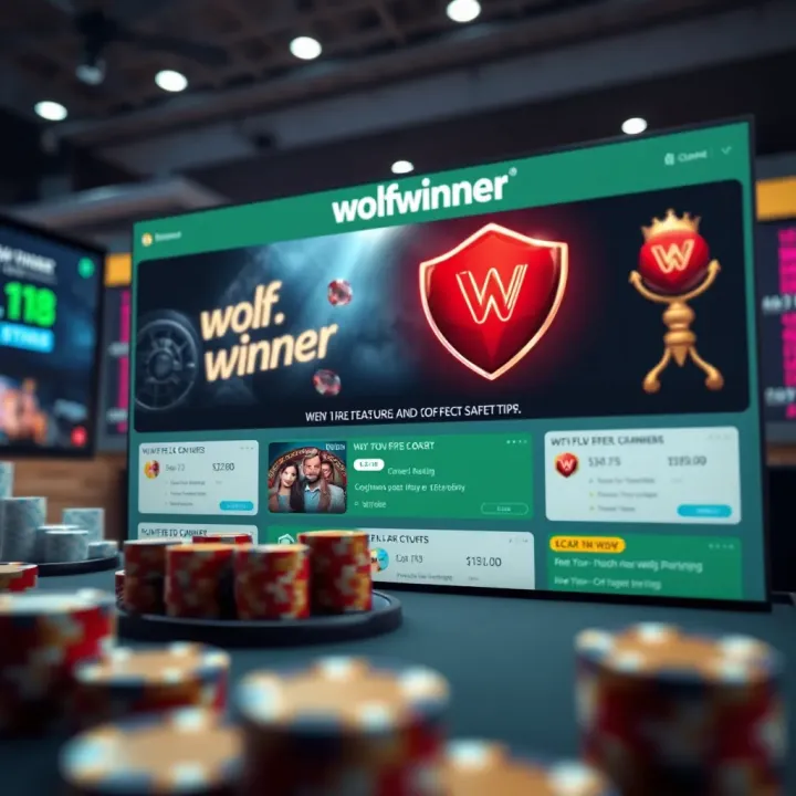 Overview of wolf.winner Platform Features Graphical representation of wolf.winner platform features and user interface elements