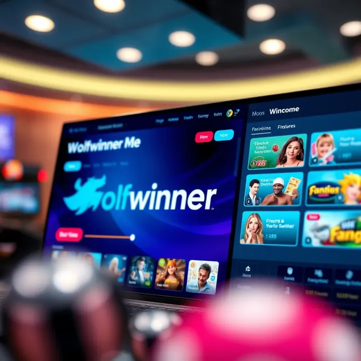 Wolfwinner Me Platform Overview and Features Illustration of a digital platform interface showcasing unique features and user engagement