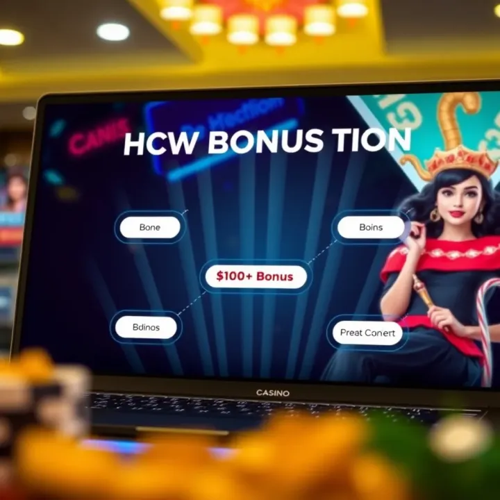 Graphic showing various bonus types available in an online casino platform