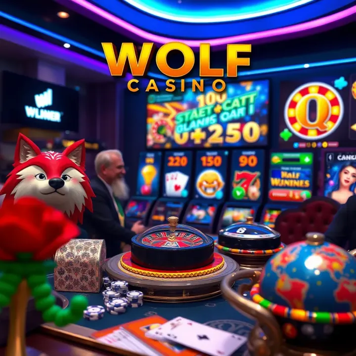 Variety of online casino games available on Wolf Winner Casino including slots and card games