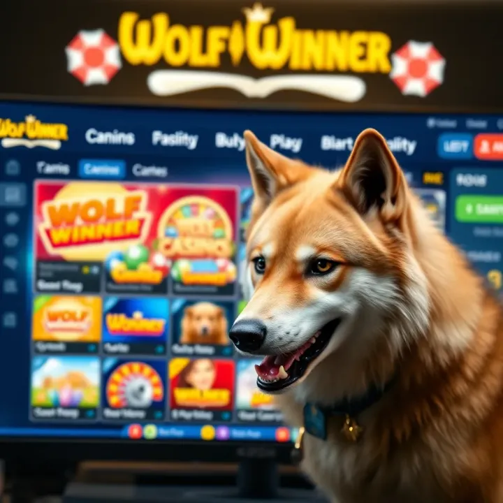 Wolf Winner Casino website homepage showcasing game selection and user interface
