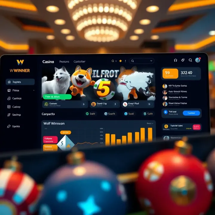 Dashboard interface showcasing key features and navigation options of Wolf Winner Com platform