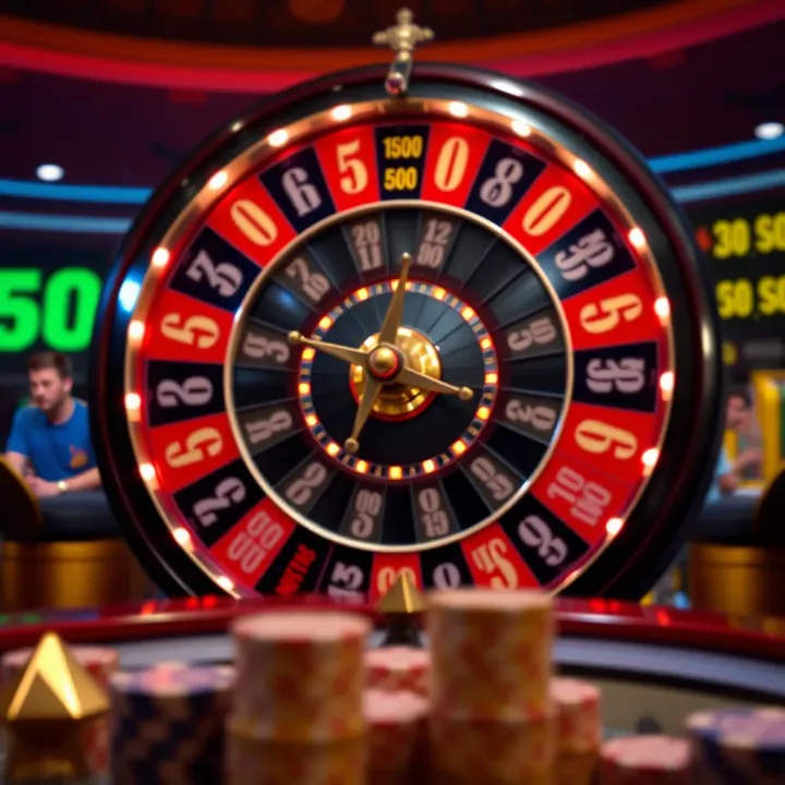 Illustration showing a spinning casino wheel with glowing symbols representing free spins rewards