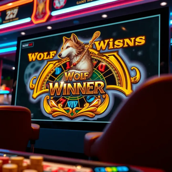 Interface showcasing Wolf Winner VIP gaming and entertainment options