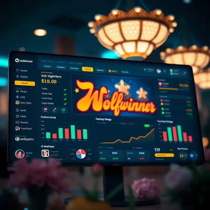 User interface dashboard showcasing features and navigation of wolfwinner platform